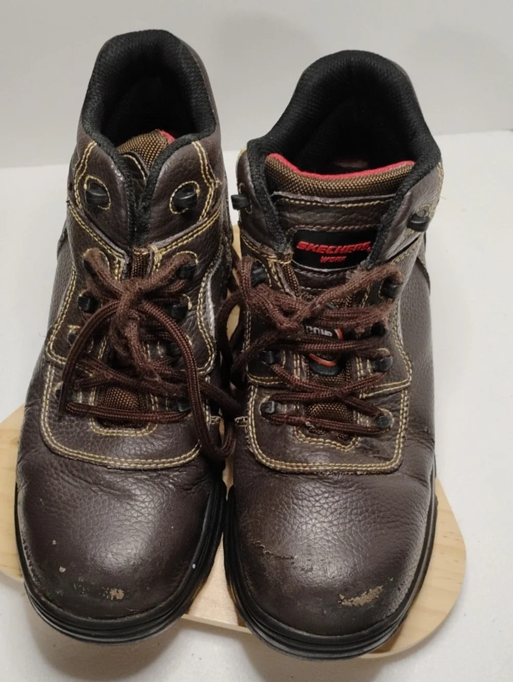 Skechers Men’s Dark Brown Lace-Up Work Boots